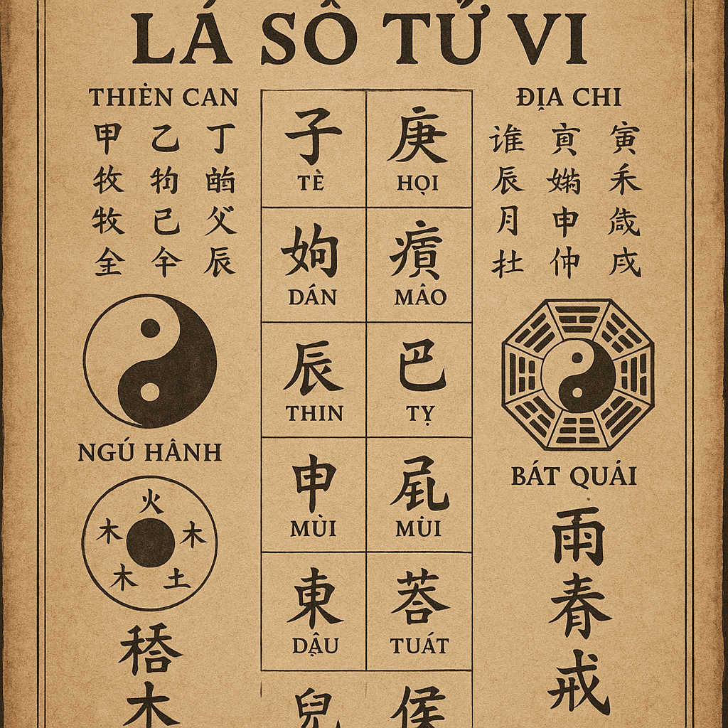 Lá số tử vi có 12 cung chức